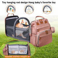 Baby Diaper Bag Backpack with Changing Station,Baby Essentials(Pink)